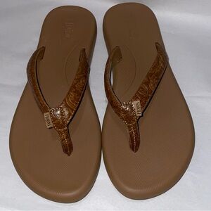 Flojos Rosita Flip Flops Sandals Tan Women’s Size 10